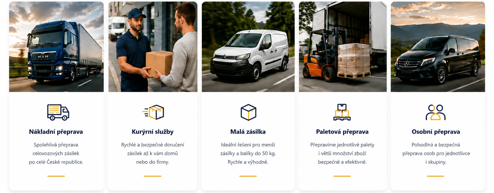 Přehled služeb Autodoprava Červený